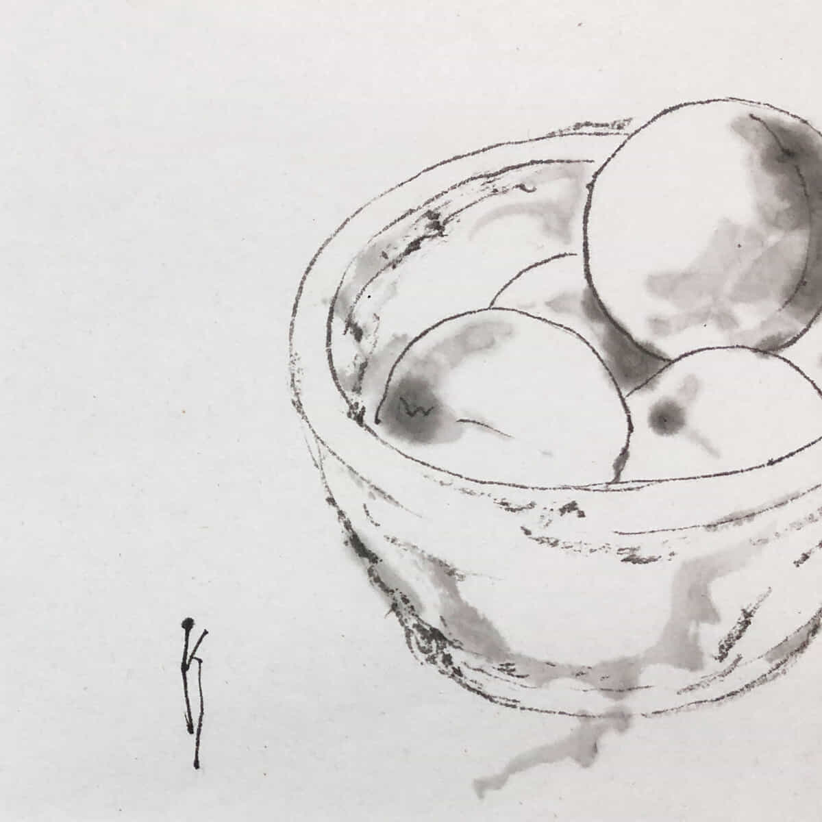 スケッチ｜小さな桃-3