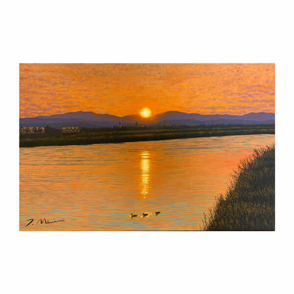 夕陽を浴びて