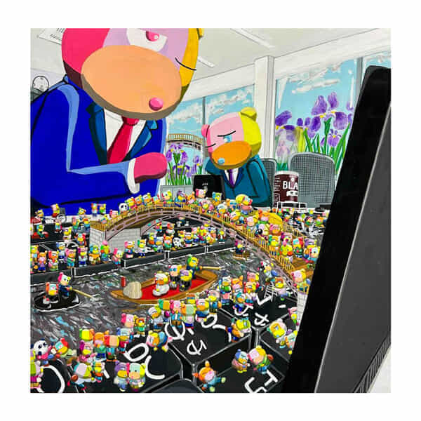 パソコンとあやめ祭り