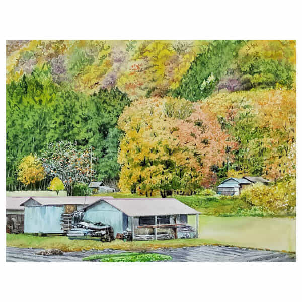 柿の木のある小屋