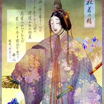 Kakitsubata(rabbitear iris)/Noh Art #014