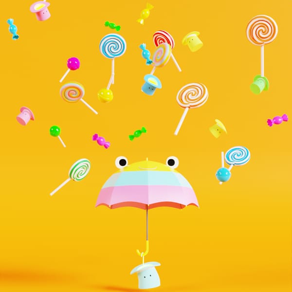 Magical hat! #11 Candy rain & umbrella<3D model>