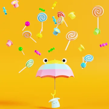 Magical hat! #11 Candy rain & umbrella<3D model>