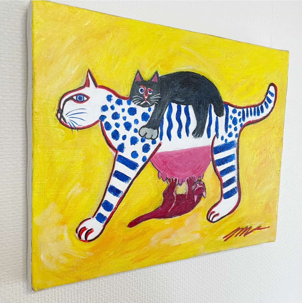 絵画 猫 現代アート 動物 デザイン 抽象画 和猫 - 通販 - guianegro.com.br