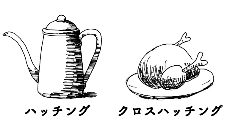 ハッチングで陰影を作る