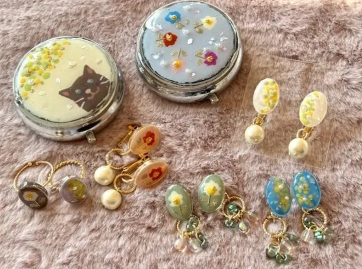 レジンで作る春のアクセサリー