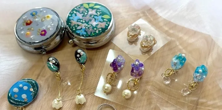 レジンで作るスズラン紫陽花のアクセサリー
