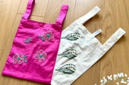 スズラン、ハナミズキを刺繍しよう