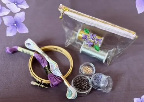 紫陽花を刺繍しよう