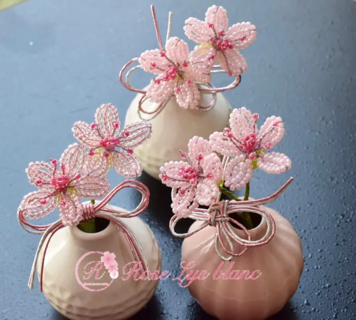 春のビーズフラワー体験レッスン　桜の小枝